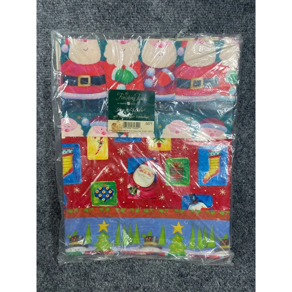 Vintage American Greetings The Finishing Touch Gift Wrap 50 Sq Ft Multi Pattern